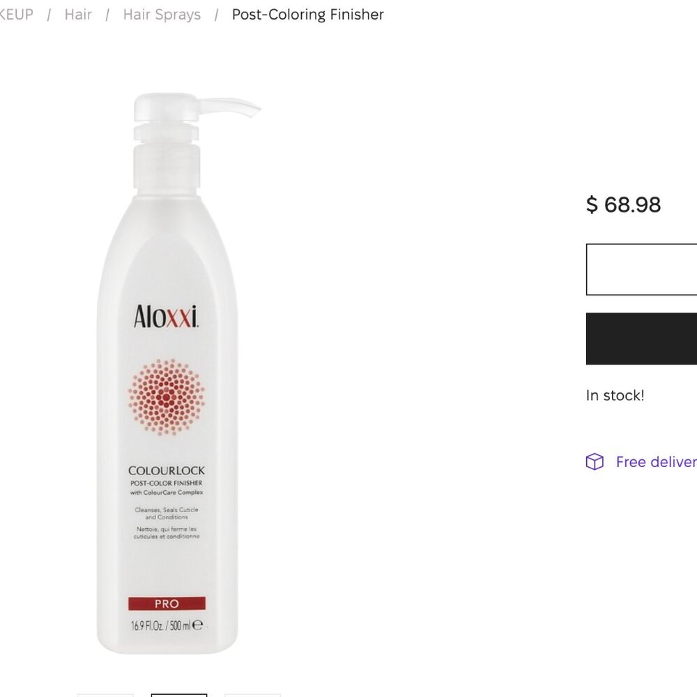 Aloxxi Post Color- locks in and seals,. Pro series 16.9oz. Retails for $63-$68